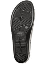 Bequeme Damen-Pantoletten, Weite G, mit Lederblüte ANTIKBRONZE