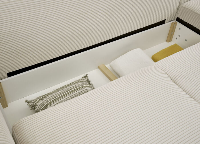 Moderne Polsterecke mit Bettfunktion CREME