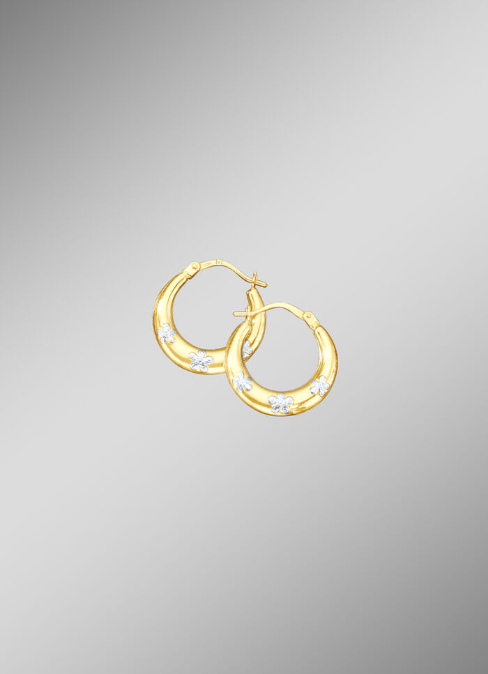 Creolen mit Weißgoldblüten 