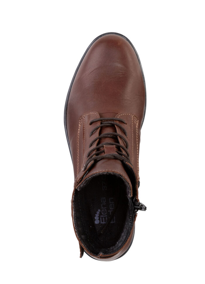 ELENA EDEN Schnür-Stiefelette mit Zierschnalle MARONE
