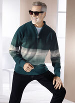 Troyer mit Stehkragen in 2 Farben PETROL-ECRU