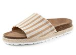 ELENA EDEN Pantolette aus grob gewebtem Textilmaterial BEIGE-WEISS