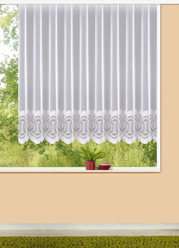 Blumenfenster-Store mit Universalschienenband 