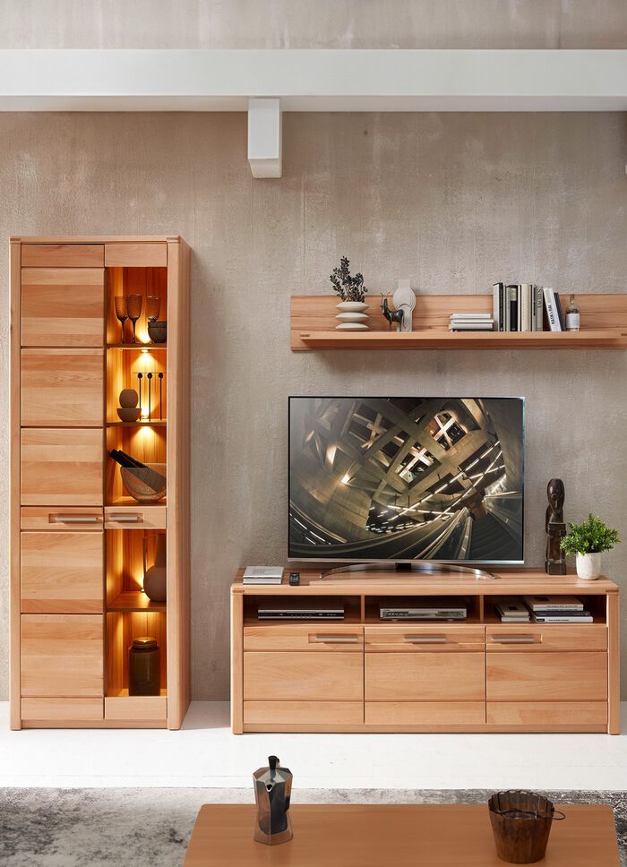 Wohnwand mit LED-Beleuchtung und Softclose 