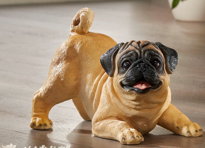 Wetter- und frostbest&auml;ndige M&ouml;pse, handbemalt BRAUN-SCHWARZ