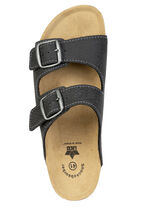 Klassische Herren-Pantoletten, mit verstellbaren Schließen ANTHRAZIT