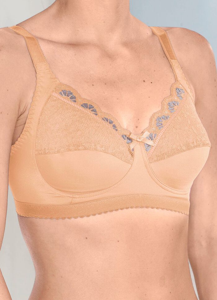 Laurina Zweierpack BH mit farbharmonischer Elastikspitze 