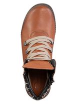 ELENA EDEN Schn&uuml;r-Bootie mit gepolstertem Textil-Schaftrand COGNAC