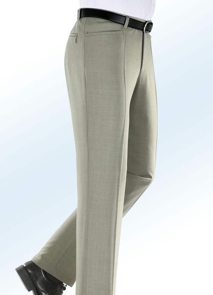 "Klaus Modelle"-Unterbauch-Hose in 4 Farben SCHILFGRÜN MELIERT