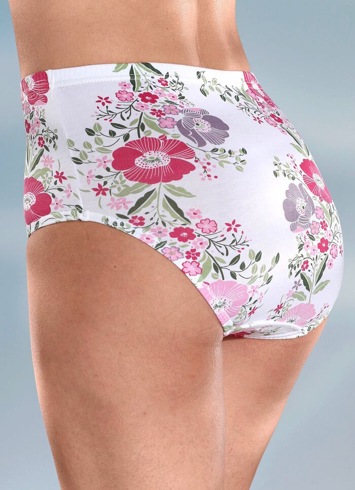 Viererpack Slip mit h&uuml;schem Blumendessin 