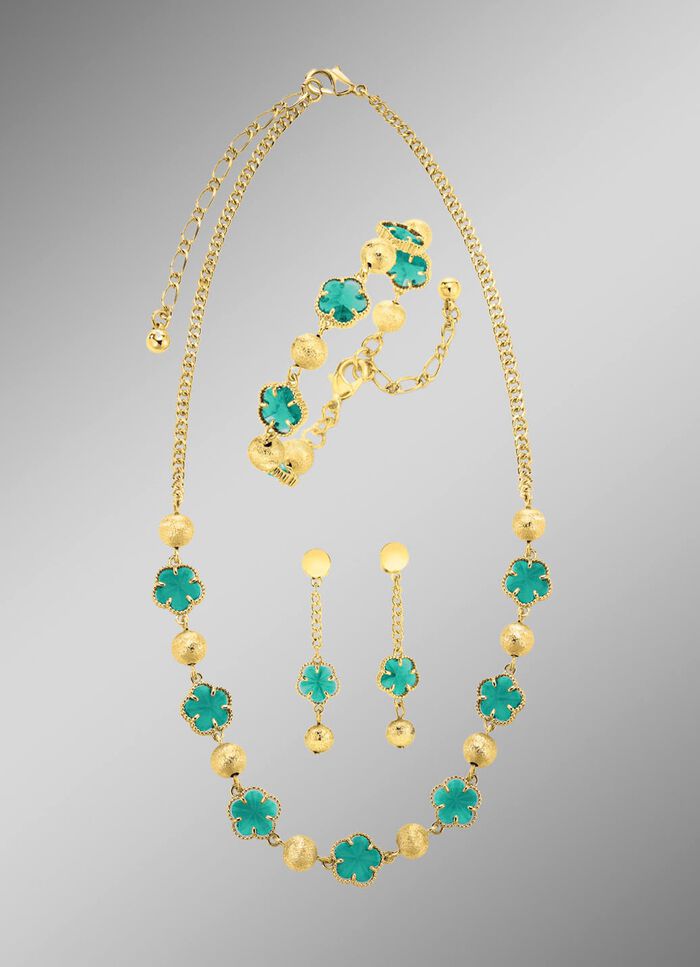 Schmuckset, 3-teilig, im Blumendesign 