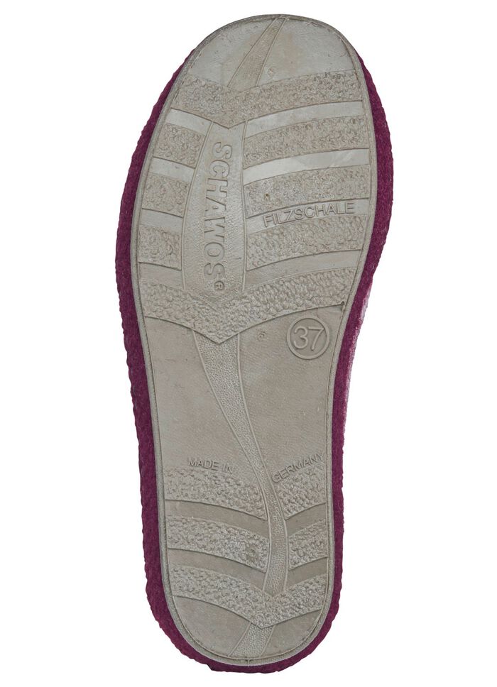 Pantoffel mit dezentem Bl&uuml;tendruck 