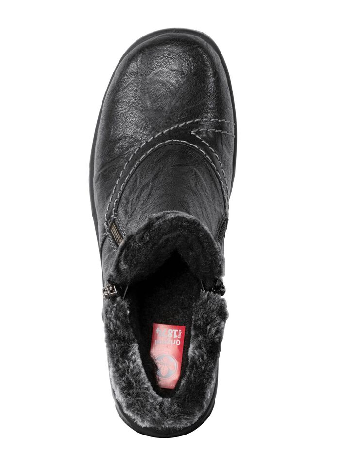 Rieker, gef&uuml;tterte Damen-Boots, Winterschuhe, mit Rei&szlig;verschluss SCHWARZ