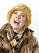 Warmer Damen-Hut, mit Rundum-Gummizug SENFGELB
