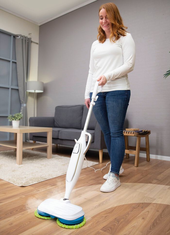 Livington SteamTwister Dampf-Rotationsmopp WEISS