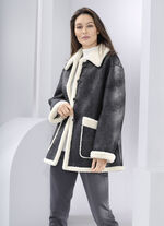 Jacke aus Veloursleder-Imitat 