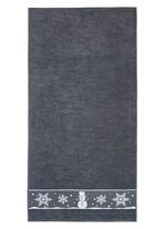 Flauschige Frottier-Serie mit Jacquard-Bord&uuml;r ANTHRAZIT