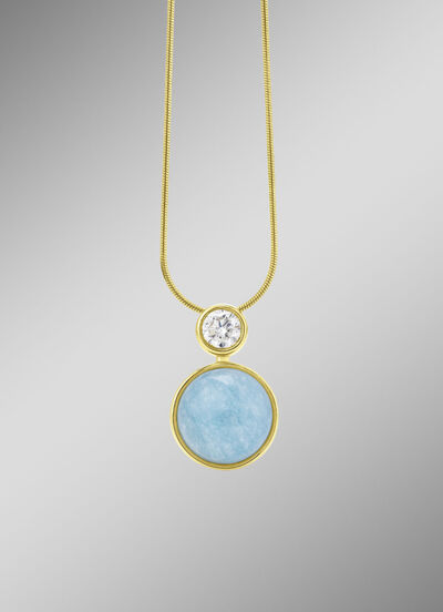 Elegante Raffinesse: Anhänger mit echtem, blauem Chalcedon 