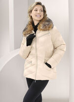 Jacke mit abnehmbarem Kunstpelz-Besatz am Kragen 