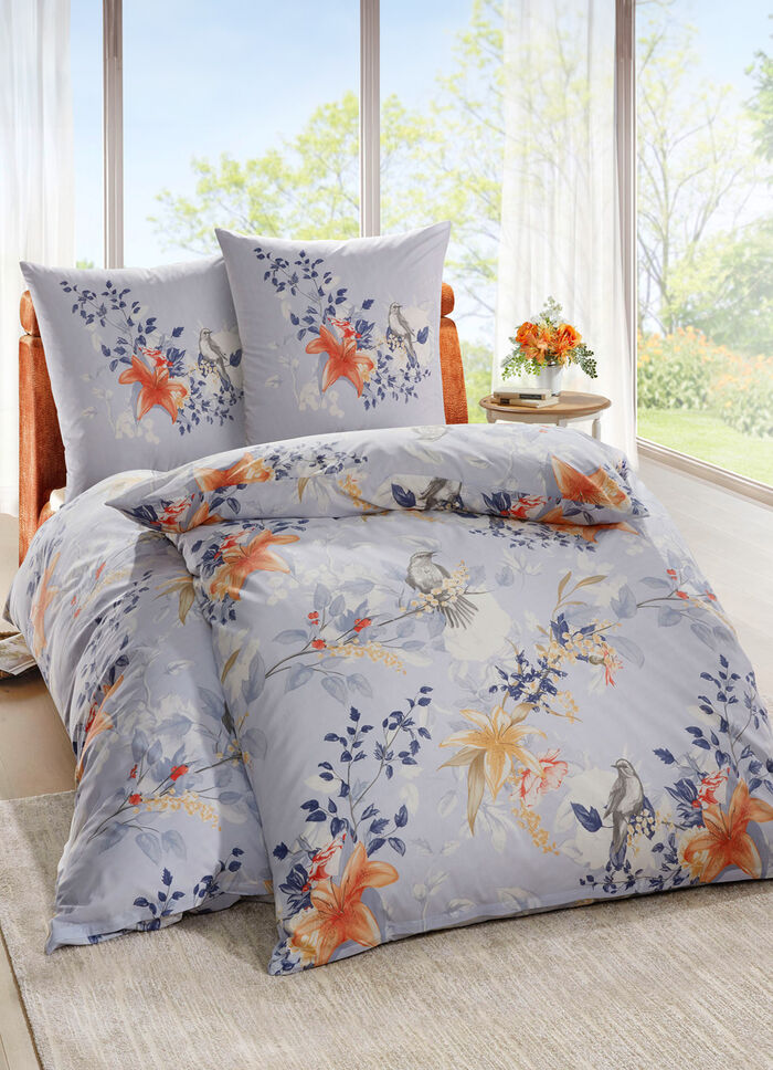 Renforcé-Bettwäsche-Garnitur von Dobnig BLAU