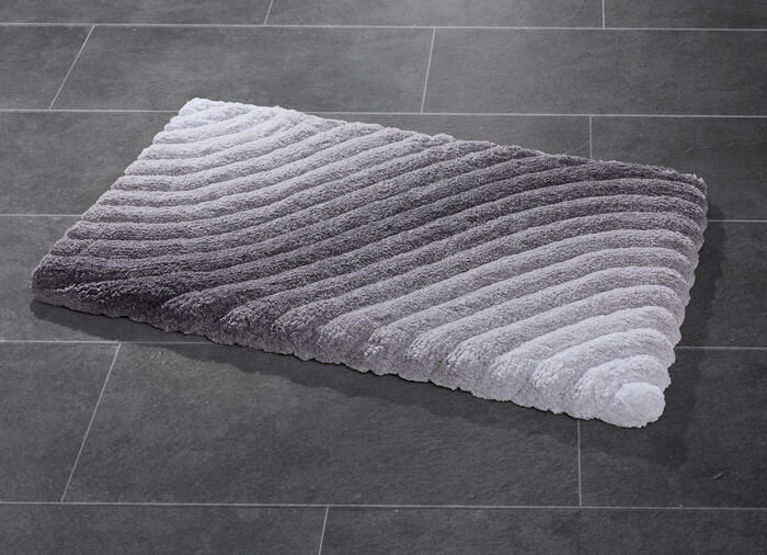 Barfußweiche Badgarnitur mit latexierter Rückseite GRAU