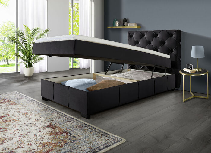 Boxspringbett mit Kaltschaumtopper ANTHRAZIT