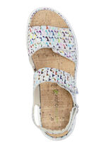 Waldläufer Sandale aus effektvoll bedrucktem Nubukleder ECRU-BUNT