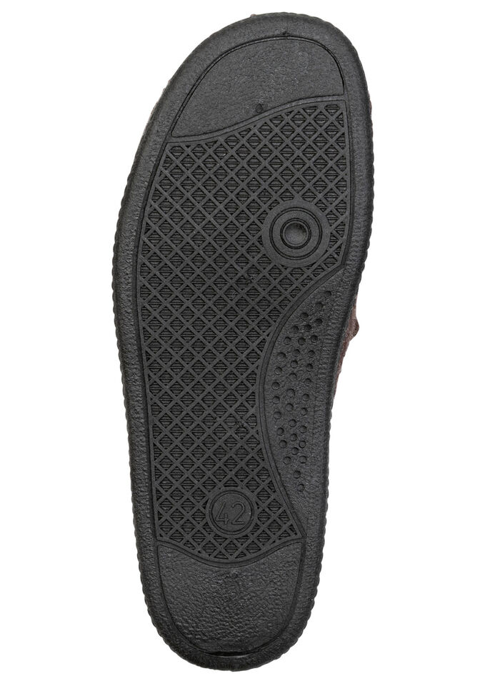 Gefütterte Herren-Hausschuhe, mit Schurwolle BRAUN