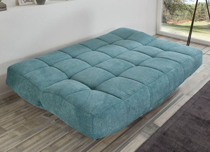 Schlafsofa mit Armteil- und R&uuml;ckenverstellung BLAU