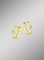 Elegante Klappcreolen mit synth. Zirkonia 