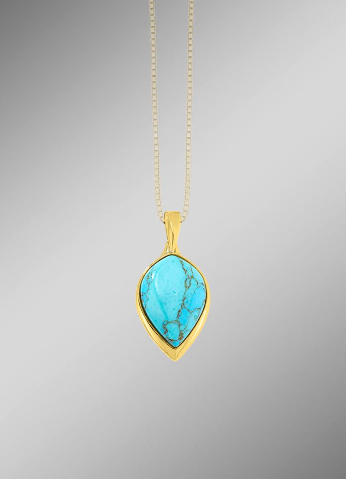 Vergoldeter Anh&auml;nger mit T&uuml;rkis 