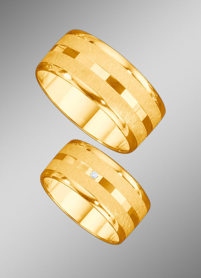 Satinierter Trauring mit Glanzrand 