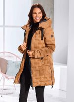 Funktions-Kurzmantel mit fester Kapuze KARAMELL