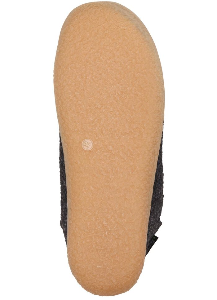 Laurina Wollfilz-Hausschuh mit Velours-Bes&auml;tzen 