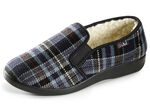 Gefütterte Herren-Hausschuhe, mit Wolle BLAU