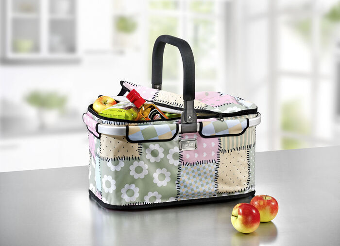 "Genius" Patchwork Einkaufskorb mit Rei&szlig;verschluss 