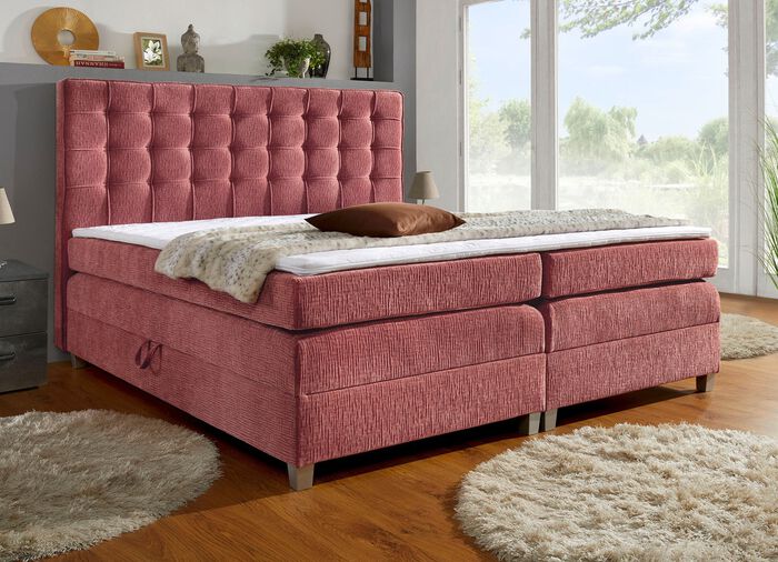 Boxspringbett mit 2 praktischen Bettk&auml;sten ROSA