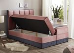 Boxspringbett mit Topper und 2 Bettk&auml;sten ROSA-ANTHRAZIT
