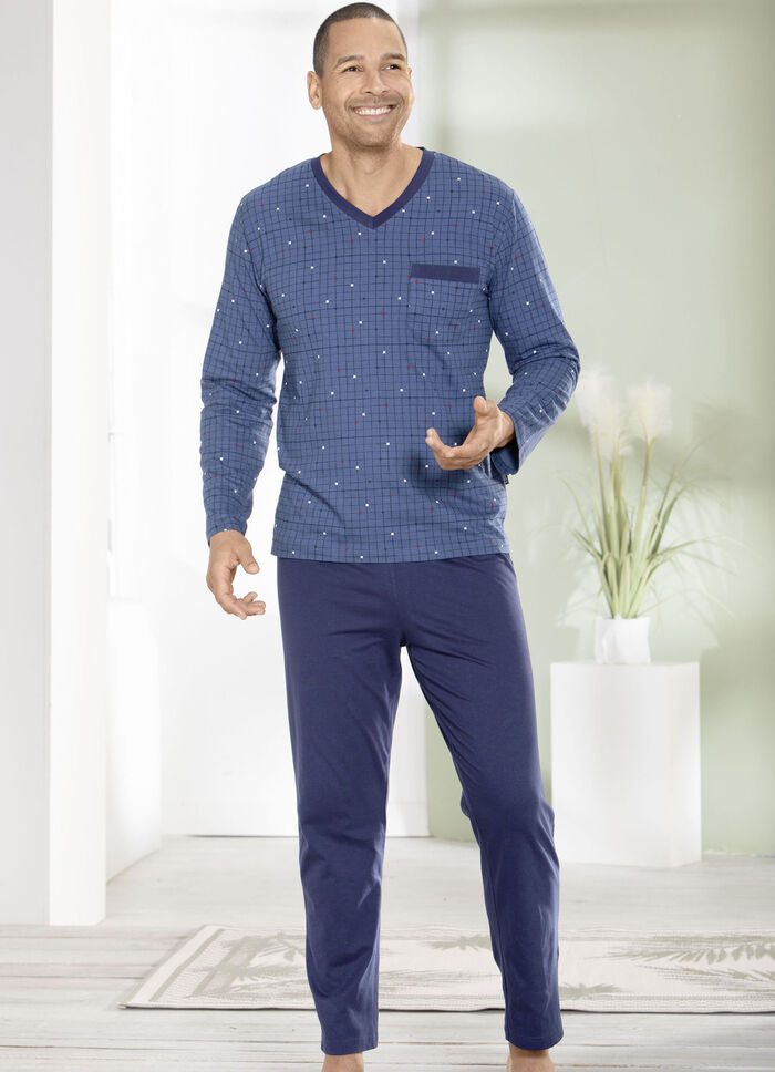 Zweierpack Schlafanzüge mit V-Ausschnitt und offenen Abschlüssen  