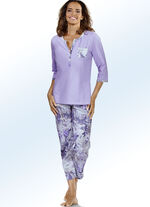 Schlafanzug mit Knopfleiste und Brusttasche 