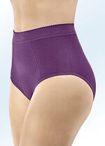 Fünferpack Formslips mit verstärkter Bauchpartie 3X PFLAUME, 2X RAUCHBLAU