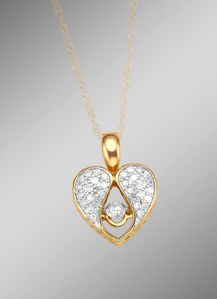 Herz-Anh&auml;nger mit Diamanten 