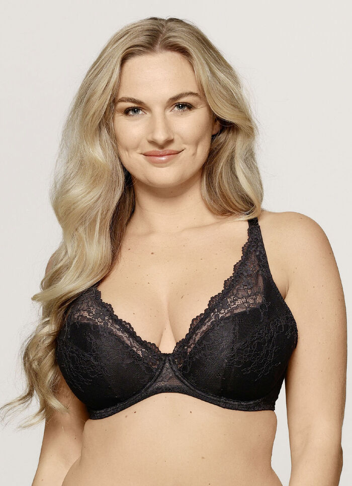 LingaDore Bügel-BH mit zarter Elastikspitze SCHWARZ