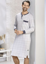 Nachthemd mit Knopfleiste und Bündchen 