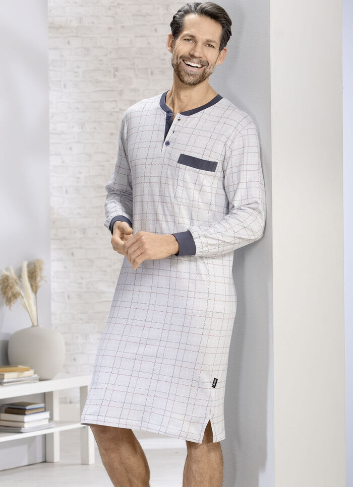 Nachthemd mit Knopfleiste und Bündchen 