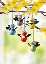 Vogelh&auml;nger aus Holz, 5er-Set 