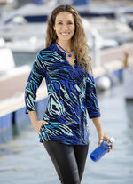 Shirt-Tunika modischem Stehkragen 