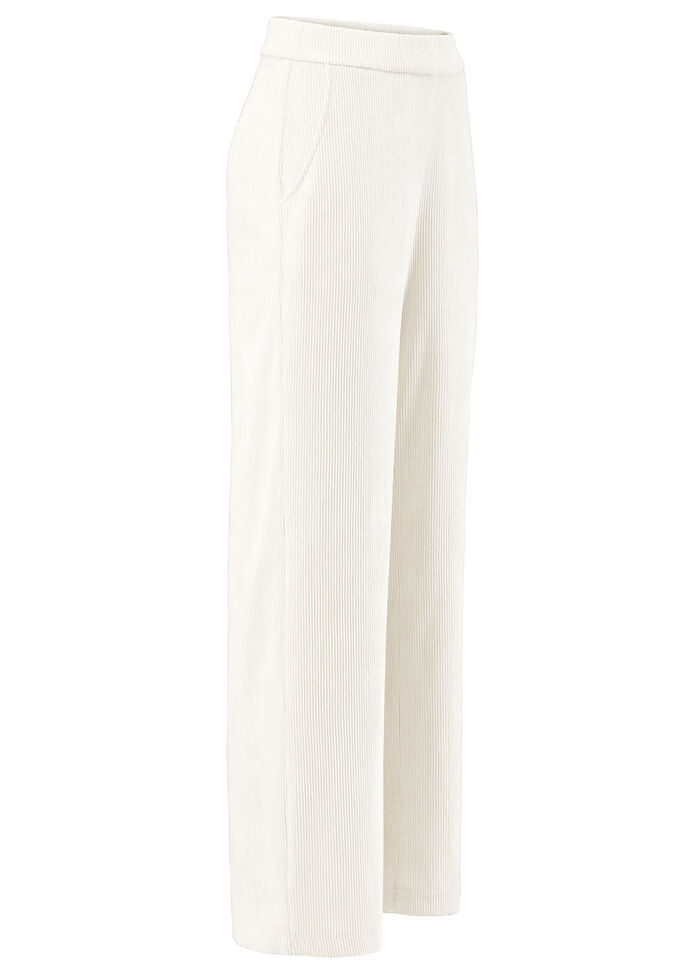 Cordhose mit modisch weitem Beinverlauf ECRU
