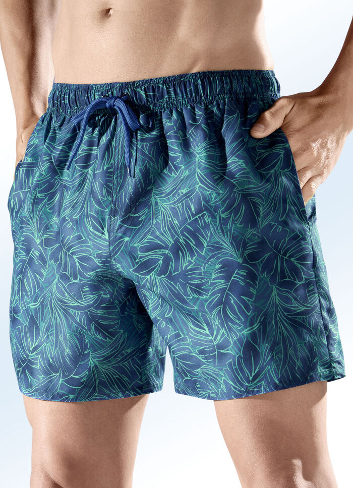 Badeshorts allover dessiniert, Microfaser 