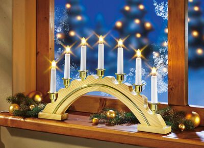 Lichterbogen aus Holz, 7-flammig 